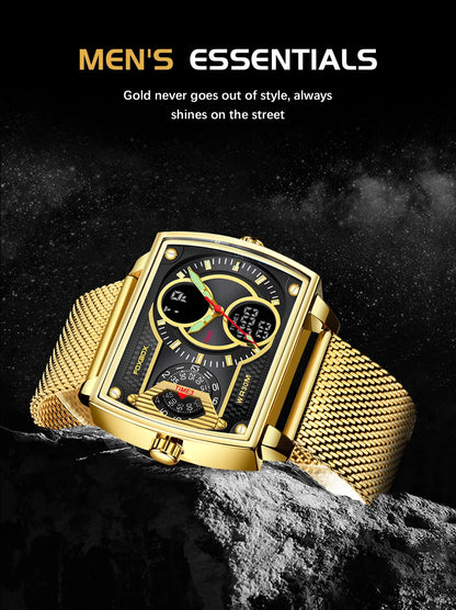 Vanguard Gold Square Chronograph – Men’s Luxury Chronograph Watch