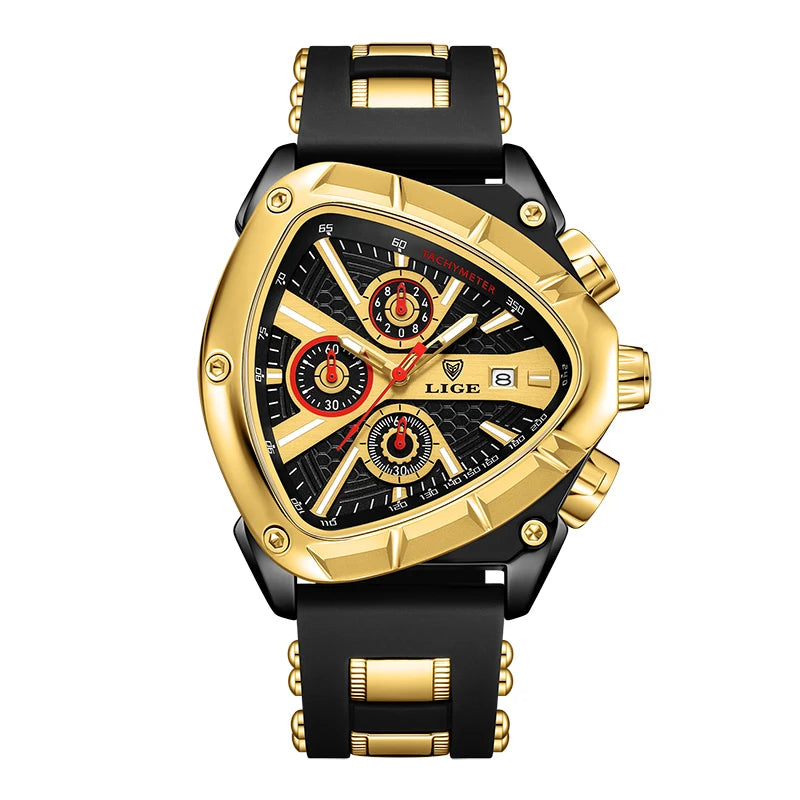 LIGE GT5 Chronograph Rose Gold Sports Watch