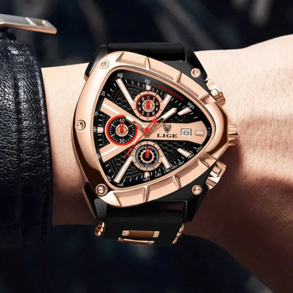 LIGE GT5 Chronograph Rose Gold Sports Watch
