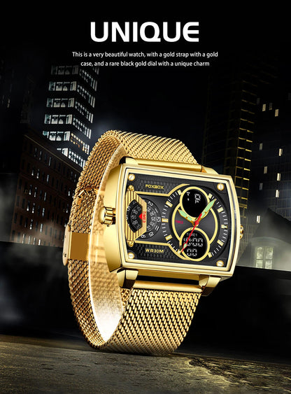 Vanguard Gold Square Chronograph – Men’s Luxury Chronograph Watch