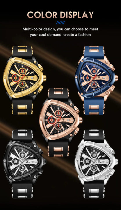 LIGE GT5 Chronograph Rose Gold Sports Watch