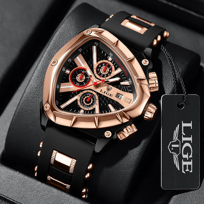 LIGE GT5 Chronograph Rose Gold Sports Watch