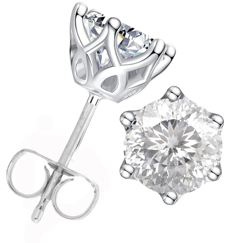 Regent Moissanite Crown Studs