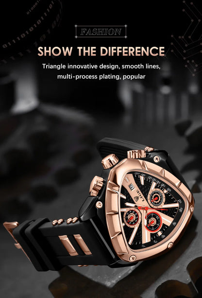 LIGE GT5 Chronograph Rose Gold Sports Watch