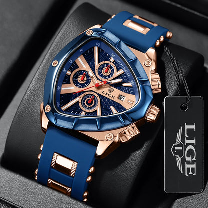 LIGE GT5 Chronograph Rose Gold Sports Watch