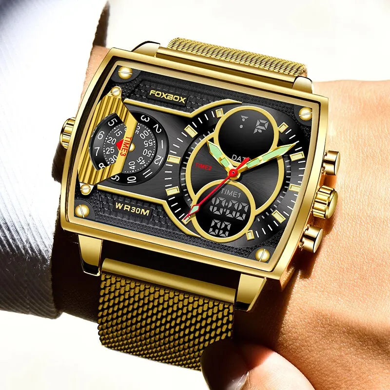 Vanguard Gold Square Chronograph – Men’s Luxury Chronograph Watch