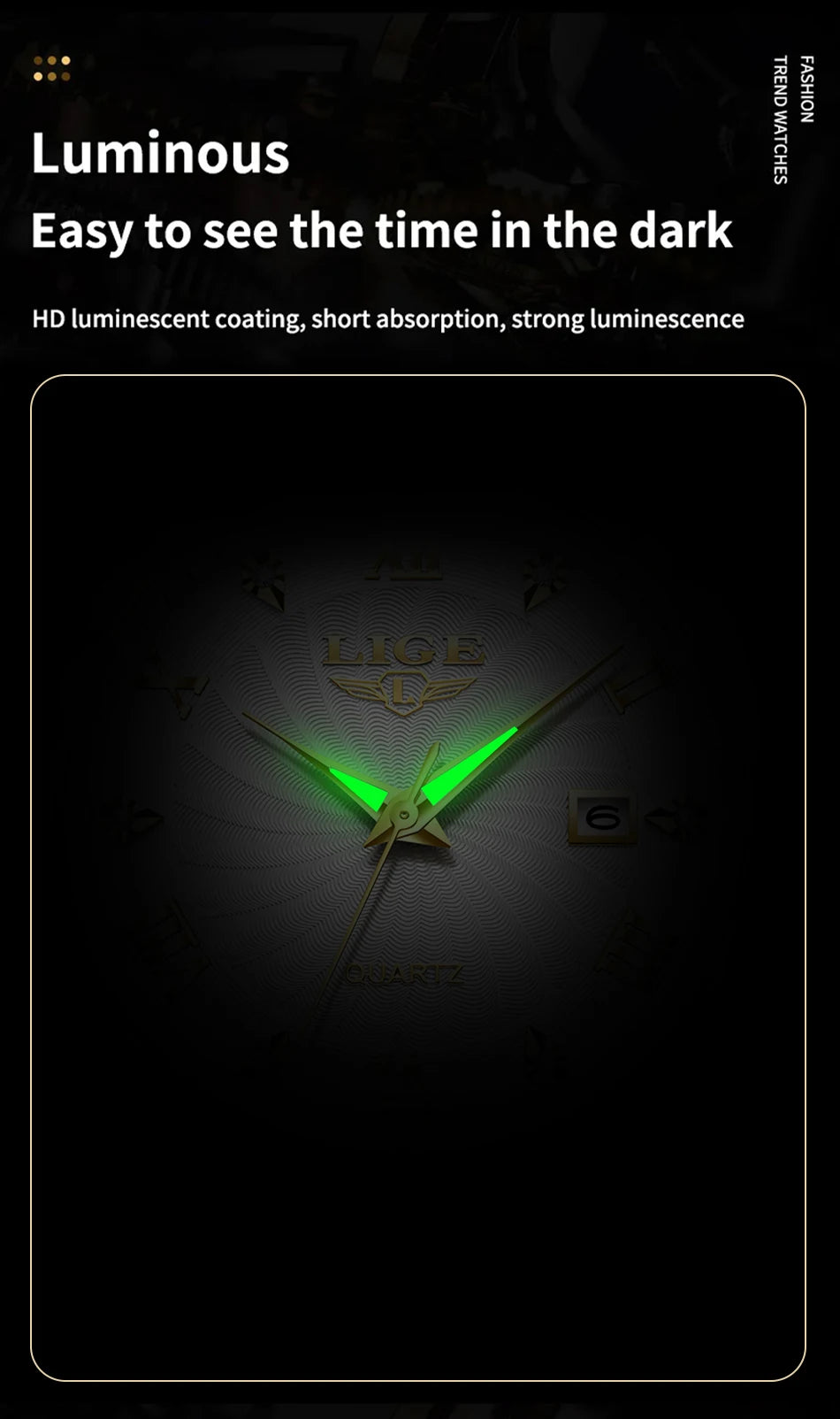 OLEVS 135 PRO Gold Quartz Leather Watch