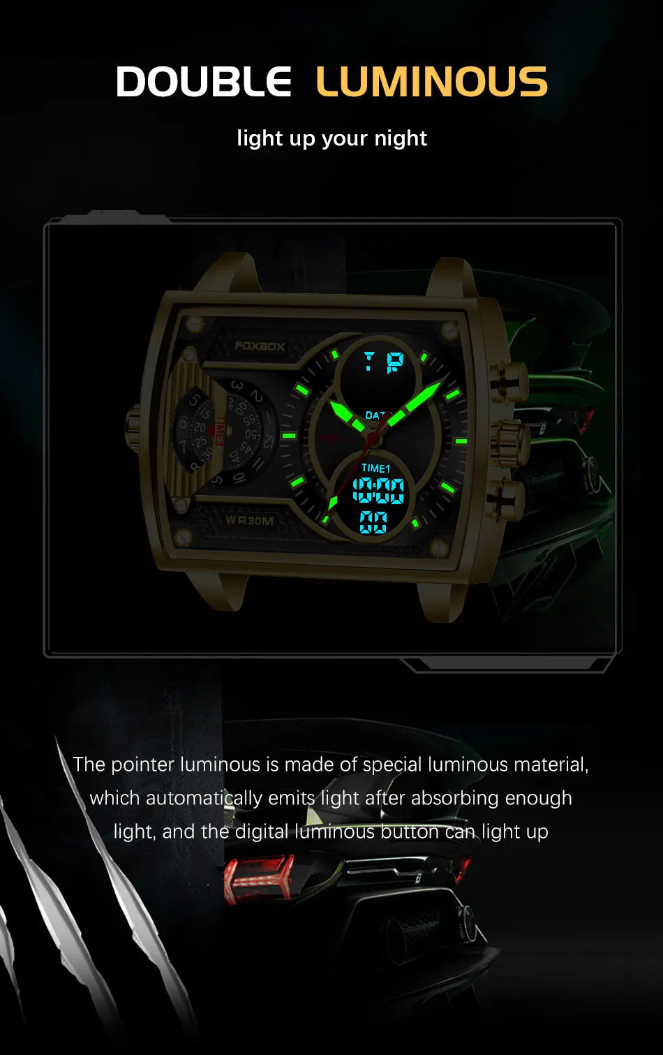 Vanguard Gold Square Chronograph – Men’s Luxury Chronograph Watch