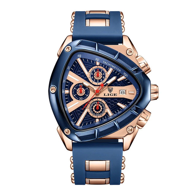 LIGE GT5 Chronograph Rose Gold Sports Watch