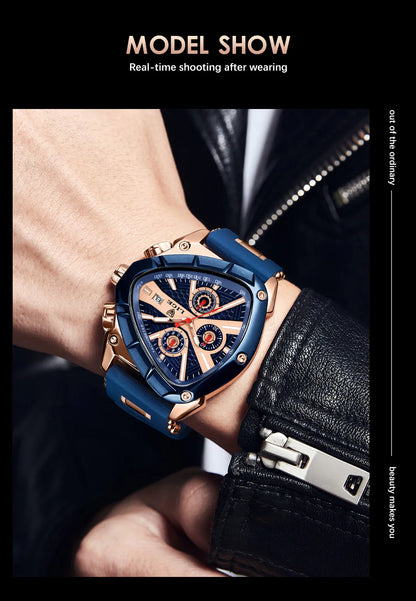 LIGE GT5 Chronograph Rose Gold Sports Watch