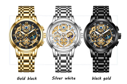 LIGE GOLD VI 360 Gold Luxury Chronograph Watch