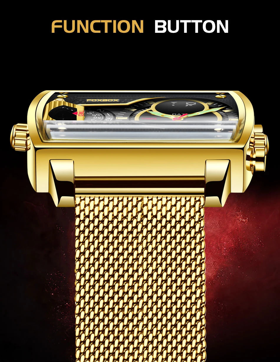 Vanguard Gold Square Chronograph – Men’s Luxury Chronograph Watch