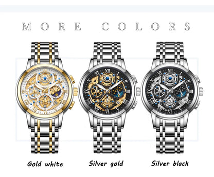 LIGE GOLD VI 360 Gold Luxury Chronograph Watch