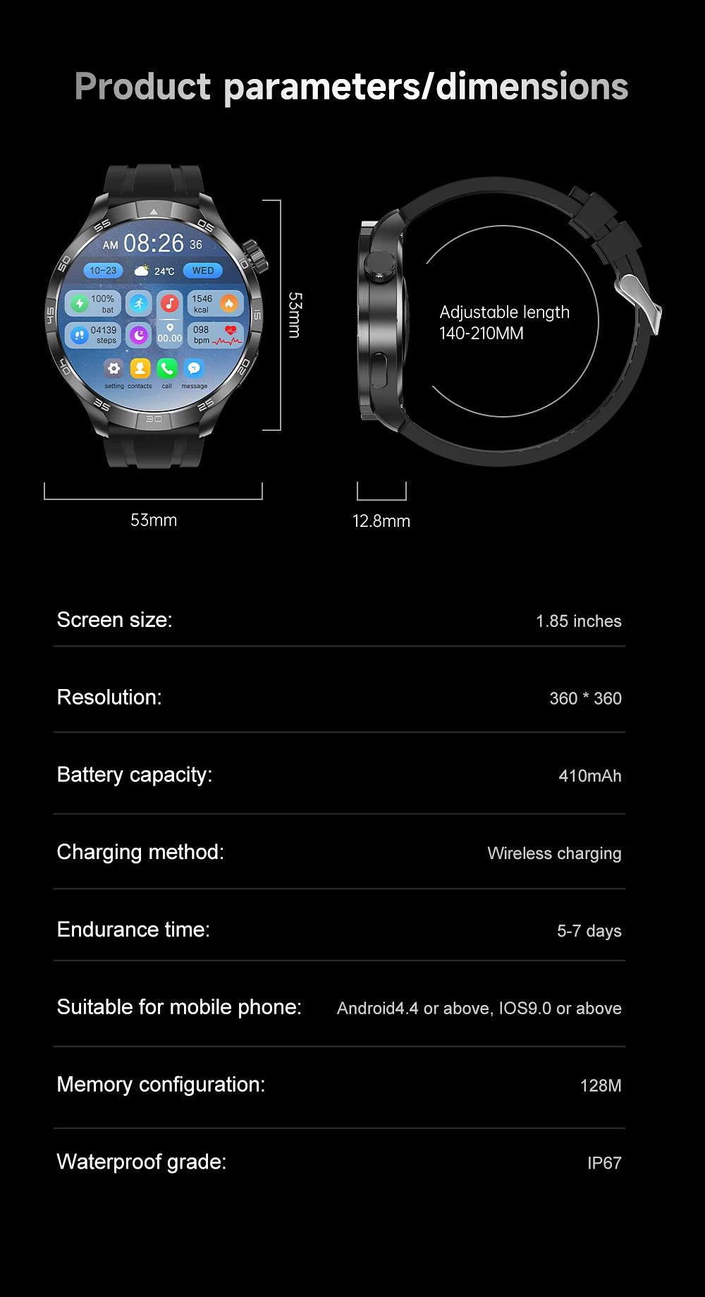 New GT5 Pro AMOLED GPS Smartwatch with NFC & Bluetooth