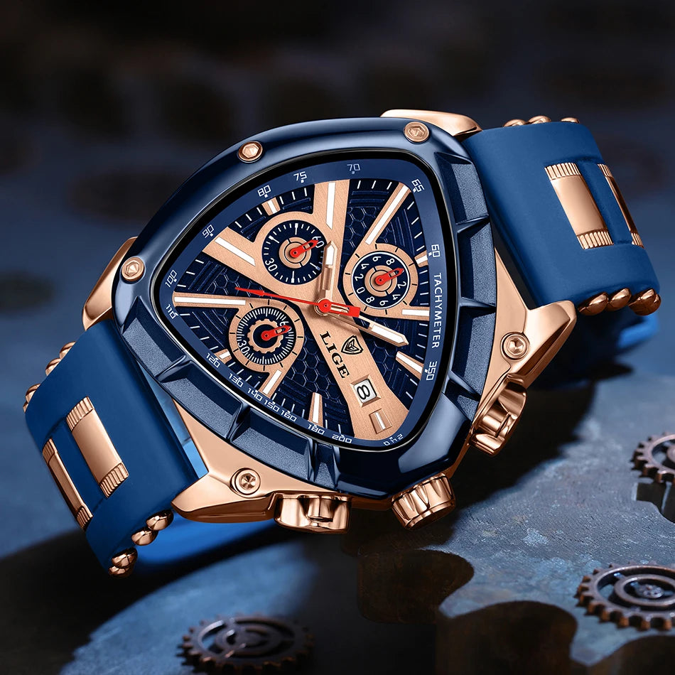 LIGE GT5 Chronograph Rose Gold Sports Watch