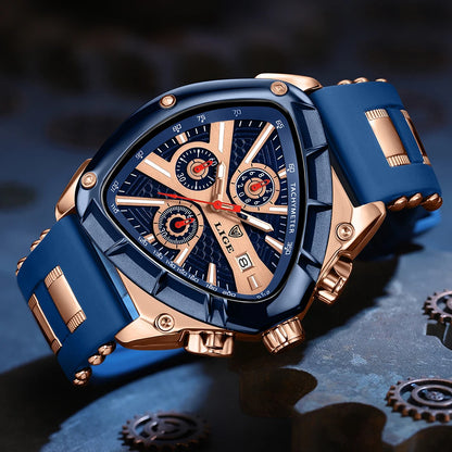 LIGE GT5 Chronograph Rose Gold Sports Watch